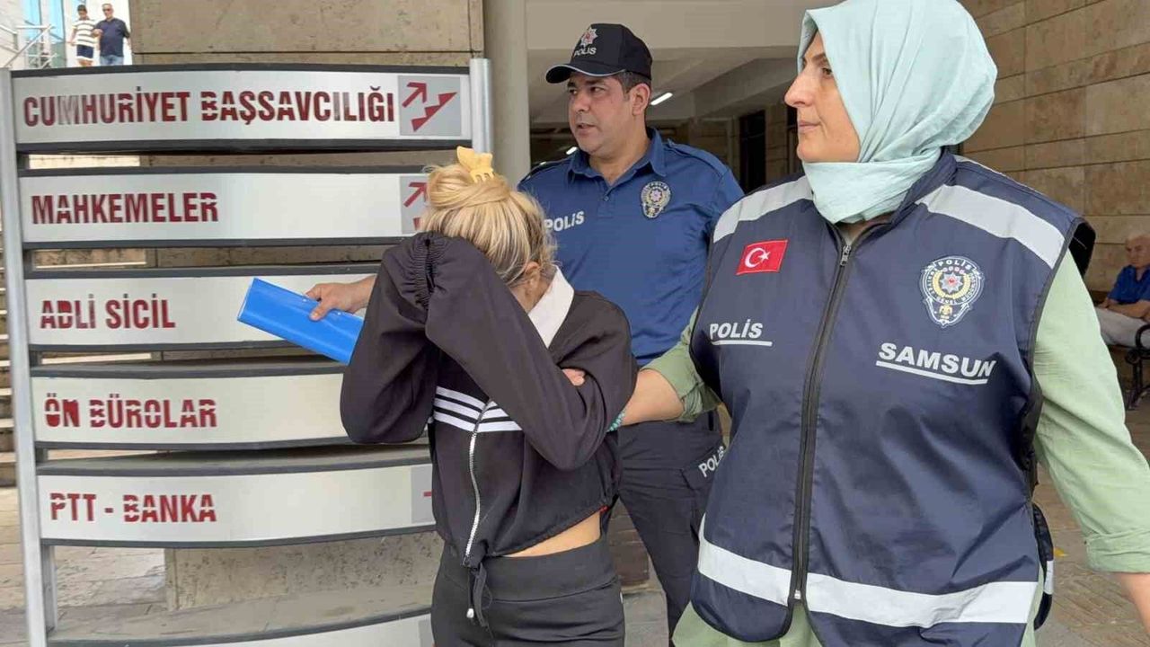 Samsun'da mağazalardan giysi çalan kadın tutuklandı
