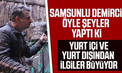 Samsun’da yaptığı heykeller ilgi odağı oldu