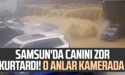 Samsun'da canını zor kurtardı! O anlar kamerada