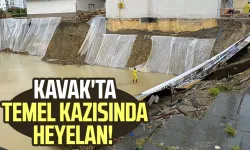 Kavak'ta temel kazısında heyelan!