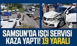 Samsun'da işçi servisi kaza yaptı! 19 yaralı