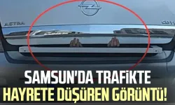 Samsun'da trafikte hayrete düşüren görüntü!