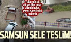 Samsun'da sağanak yağış hayatı olumsuz etkiledi
