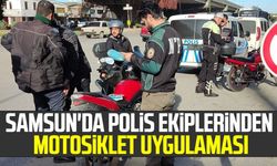 Samsun'da polis ekiplerinden motosiklet uygulaması