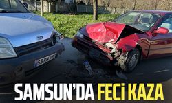 Samsun'da hafif ticari araç ile otomobilin çarpıştı