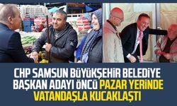 CHP Samsun Büyükşehir Belediye Başkan Adayı Cevat Öncü vatandaşla kucaklaştı