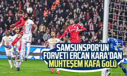 Samsunspor'un forveti Ercan Kara'dan muhteşem kafa golü