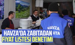 Havza'da zabıta ekiplerinden fiyat listesi denetimi