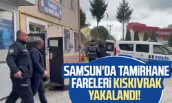 Samsun'da tamirhane fareleri kıskıvrak yakalandı!