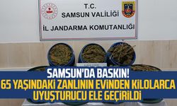 Samsun'da baskın! 65 yaşındaki zanlının evinden kilolarca uyuşturucu ele geçirildi