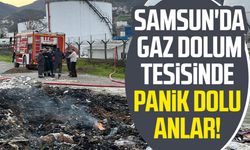 Samsun Tekkeköy'de gaz dolum tesisinde panik dolu anlar!