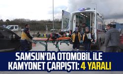 Samsun'da otomobil ile kamyonet çarpıştı: 4 yaralı