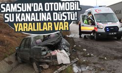 Samsun'da otomobil su kanalına düştü! Yaralılar var