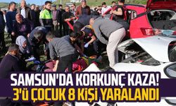 Samsun'da korkunç kaza! 3'ü çocuk 8 kişi yaralandı