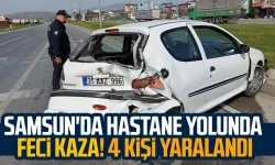 Samsun'da hastane yolunda feci kaza! 4 kişi yaralandı