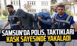 Samsun'da polis, taktıkları kask sayesinde yakaladı