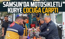 Samsun'da motosikletli kurye çocuğa çarptı
