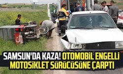 Samsun'da kaza! Otomobil engelli motosiklet sürücüsüne çarptı