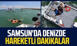 Samsun'da denizde hareketli dakikalar