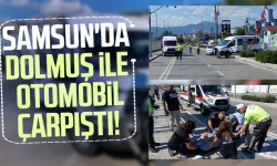 Samsun'da dolmuş ile otomobil çarpıştı!