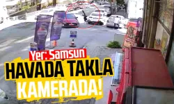 Samsun'da feci kaza: Havada takla kamerada