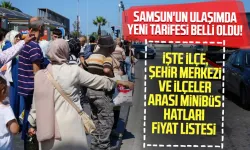 Samsun'da ilçe, şehir merkezi ve ilçeler arası minibüs hatları fiyat tarifesi belli oldu!