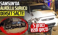 Samsun'da alkollü sürücü dehşet saçtı! 5 araca çarptı geçti