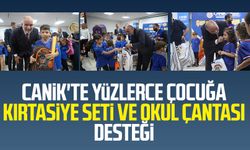 Canik'te yüzlerce çocuğa kırtasiye seti ve okul çantası desteği