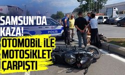 Samsun İlkadım'da kaza! Otomobil ile motosiklet çarpıştı