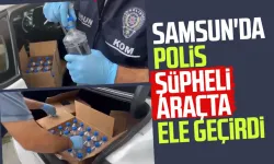 Samsun'da polis şüpheli araçta ele geçirdi