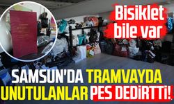 Samsun'da tramvayda unutulanlar pes dedirtti! Bisiklet bile var