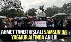 Ahmet Taner Kışlalı Samsun'da yağmur altında anıldı