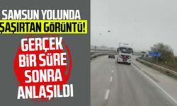 Samsun yolunda şaşırtan görüntü: Gerçek bir süre sonra anlaşıldı