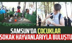 Samsun'da çocuklar sokak hayvanlarıyla buluştu