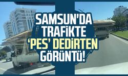 Samsun'da trafikte tehlike saçan yolculuk!