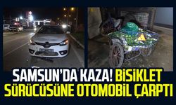 Samsun Bafra'da kaza! Bisiklet sürücüsüne otomobil çarptı