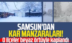 Samsun'da o ilçelerde kar yağışı! Beyaza büründüler