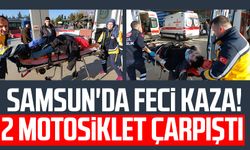 Samsun'da feci kaza! 2 motosiklet çarpıştı