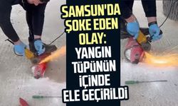 Samsun'da şoke eden olay: Yangın tüpünün içinde ele geçirildi