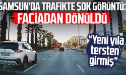 Samsun'da trafikte şok görüntü: Faciadan dönüldü