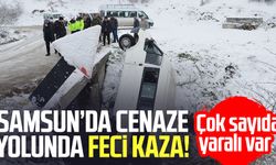 Samsun Havza'da cenaze yolunda feci kaza: Çok sayıda yaralı var