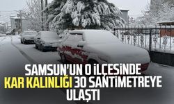 Samsun'un o ilçesinde kar kalınlığı 30 santimetreye ulaştı