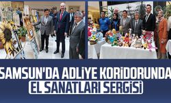Samsun'da adliye koridorunda el sanatları sergisi