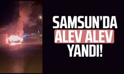 Samsun İlkadım'da otomobil alevlere teslim oldu!