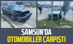 Samsun Kavak'ta otomobiller çarpıştı