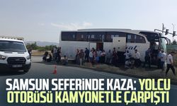 Samsun seferinde kaza: Yolcu otobüsü kamyonetle çarpıştı