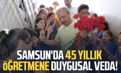 Samsun'da 45 yıllık öğretmen Mustafa Tiken'e duygusal veda!