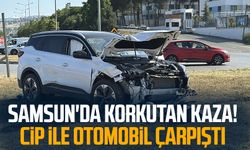 Samsun'da korkutan kaza! Cip ile otomobil çarpıştı