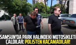 Samsun'da park halindeki motosikleti çaldılar: Polisten kaçamadılar!