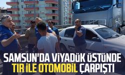 Samsun'da viyadük üstünde tır ile otomobil çarpıştı